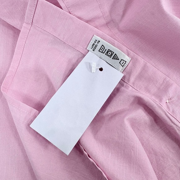 Thomas Dean Button Down Shirt Pink XXL Slub Cotton Long Sleeve Mens - Picture 5 of 8